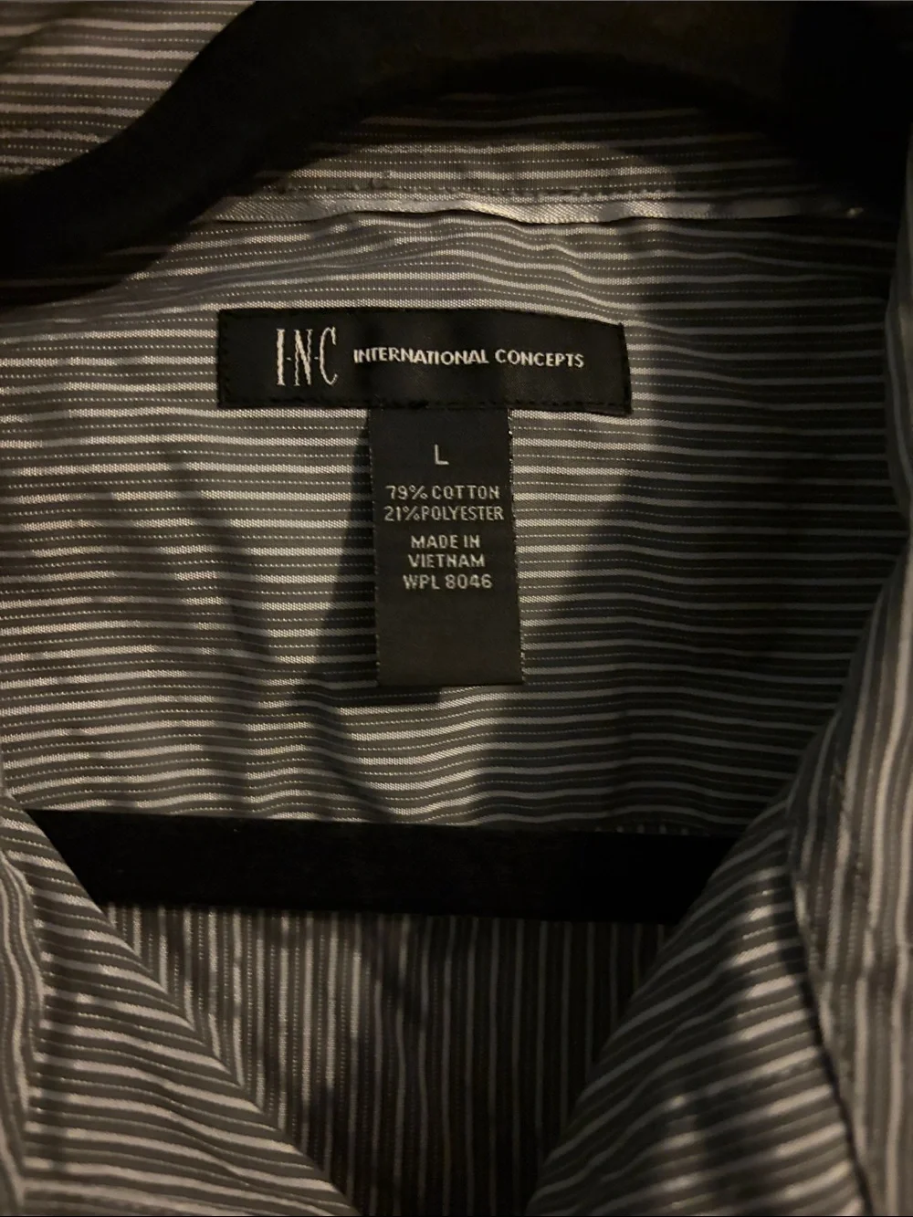 Express Men’s Black & White Pinstripe Shirt Jacket